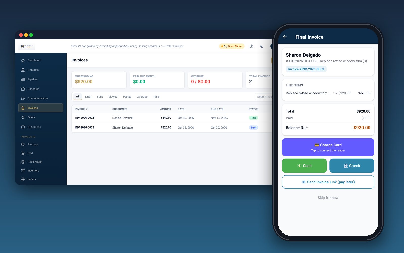 Get paid on the spot