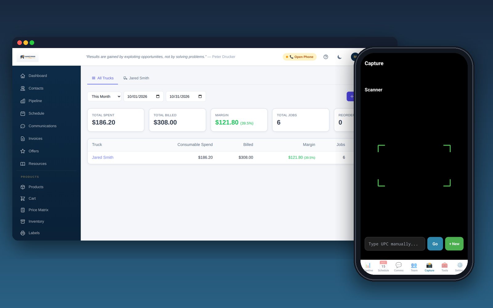 Automatic truck stock tracking